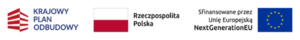 Logotypy: znak Krajowego Planu Odbudowy, Barwami Rzeczypospolitej Polskiej, znakiem NEXT GENERATION