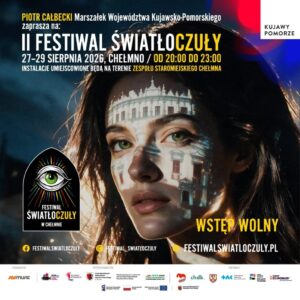 Chełmno rozbłyśnie sztuką wizualną z sześciu krajów – II Festiwal Światłoczuły 27 - 29 sierpnia 2026 roku Kujawsko-Pomorskie wraz z partnerami zaprasza na II Festiwal Światłoczuły. Od 27 do 29 sierpnia 2026 roku zabytkowe Chełmno zamieni się w niezwykłą galerię sztuki światła. Publiczność zobaczy 12 instalacji przygotowanych przez artystów i kolektywy z Polski, Węgier, Czech, Rumunii, Niemiec i Armenii. Przez trzy wieczory światło, dźwięk, animacja i nowoczesne technologie ożywią Rynek, miejskie bramy, planty oraz mniej oczywiste zakątki miasta. Wstęp na wydarzenie jest bezpłatny. Festiwal Światłoczuły czerpie z najlepszych tradycji międzynarodowych festiwali światła, wykorzystując wyjątkowy charakter Chełmna, miasta położonego na dziewięciu wzgórzach, z doskonale zachowaną średniowieczną starówką. Historyczna architektura stanie się nie tylko tłem, lecz także pełnoprawnym bohaterem artystycznych opowieści, łączących historię miasta z naturą, ekologią, dziecięcą wyobraźnią i najnowszymi osiągnięciami sztuki multimedialnej. Cieszę się, że Samorząd Województwa Kujawsko-Pomorskiego jest mecenasem przedsięwzięcia, łączącego międzynarodowych artystów, nowoczesne technologie i wyjątkowe dziedzictwo kulturowe. Wierzę, że Festiwal zachwyci mieszkańców i gości, inspirując do odkrywania naszego regionu oraz wspólnego przeżywania kultury w jej najbardziej widowiskowej odsłonie - mówi marszałek Piotr Całbecki Jedną z głównych atrakcji będzie prezentowana na Rynku „Flora Spectrum” węgierskiej grupy Lightspray Visual, która zaprezentuje immersyjną instalację 360° przemieniając miejską przestrzeń w pulsujący kolorami, fantastyczny ogród. Na fasadzie Ratusza zobaczymy natomiast mapping „Serce Miasta” Łukasza Wiese, opowiadający o Chełmnie jako żywym organizmie, którego siłą od stuleci pozostają jego mieszkańcy. Międzynarodowy charakter programu podkreślą między innymi monumentalna, zmieniająca swoje oblicze instalacja „Facelessmen” rumuńskiego artysty Radu Ignata, interaktywny „The Super Magic Stone Circle” Daniela Kurniczaka z Niemiec oraz baśniowy „Hidden Garden” węgierskiego Koros Design Studio. Twórcy prezentujący swoje realizacje w Chełmnie mają na koncie udział w wydarzeniach takich jak Amsterdam Light Festival, Vivid Sydney, Festival of Lights Berlin, Essen Light Festival, Nobel Week Lights czy i Light Singapore. Ważną częścią festiwalu stanowią projekty angażujące publiczność. Czeska instalacja „Pig Farm”, zbudowana z upcyklingowanych beczek, będzie reagowała światłem na dotyk uczestników. Projekt „Animals” autorstwa ARTshifters połączy fotografie ormiańskiego artysty Surena Manvelyana z interaktywną technologią i ekologicznym przesłaniem. Z kolei mapping „Strażnicy Bramy” Antoniego Ośmiałowskiego ożywi prace dzieci uczestniczących w konkursie Chełmińskiego Domu Kultury, wprowadzając ich wyobraźnię bezpośrednio do programu festiwalu. Na uczestników czekają również audiowizualny seans „Kosmosny” Anny Ruty Pilewicz i Rafała Iwańskiego, inspirowane historią miasta „Cienie historii”, multisensoryczna instalacja „Między słowami” w sąsiedztwie Ławeczki Zakochanych oraz poetycki „Hydro oddech”, który pozwoli spojrzeć na zabytkową Wieżę Ciśnień z zupełnie nowej perspektywy. Festiwalowa trasa poprowadzi widzów między innymi przez Rynek, Bramę Grudziądzką, Nowe i Stare Planty, Park Pamięci i Tolerancji, ulicę Kościelną i Klasztorną oraz okolice kościoła św. Ducha. Za koncepcję i produkcję Festiwalu Światłoczułego odpowiada SOS MUSIC. Wydarzenie realizowane jest wspólnie z Samorządem Województwa Kujawsko-Pomorskiego, przy partnerskim udziale Powiatu Chełmińskiego, Gminy Miasto Chełmno oraz Chełmińskiego Domu Kultury. Współpraca instytucji samorządowych, kulturalnych i doświadczonego producenta wydarzeń umożliwia stworzenie przedsięwzięcia o międzynarodowym poziomie artystycznym, mocno zakorzenionego jednocześnie w historii i tożsamości Chełmna. Więcej informacji i program: festiwalswiatloczuly.pl Wydarzenie dodatkowe*: Koło Przewodników PTTK w Chełmnie serdecznie zaprasza 28 sierpnia 2026 r. (piątek) na Nocny Spacerek po Chełmnie pt. „Śladami światła – historie iluminowanych obiektów”* w ramach II Festiwalu Światłoczuły i 30. edycji akcji pt. „Spacerki po Chełmnie”. Na trasie zwiedzania m.in.: Śladami światła – historie iluminowanych obiektów; Przewodnik: Anna Grzeszna – Kozikowska Udział bezpłatny. Zbiórka uczestników o godz. 20.00 przed ratuszem – Muzeum Ziemi Chełmińskiej, ul. Rynek 28, Chełmno. *Wydarzenie finansowane z budżetu Gminy Miasto Chełmno. Więcej informacji o Spacerku po Chełmnie w dniu 28 sierpnia 2026 roku: kliknij tutaj https://chelmno.pl/wydarzenia/festiwal-swiatloczuly-nocny-spacerek-po-chelmnie-pt-sladami-swiatla-historie-iluminowanych-obiektow-28-sierpnia-2026-r-piatek/ Materiały informacyjne do pobrania (kliknij na grafikę: powiększ lub pobierz) II Festiwal Światłoczuły Chełmno 2026 - mapka z info i wc II Festiwal Światłoczuły Chełmno 2026 - mapka bez info i wc II Festiwal Światłoczuły Chełmno 2026 - mapka z info i wc Nocny Spacerek po Chełmnie - 28 sierpnia 2026 roku II Festiwal Światłoczuły Chełmno 2026 - mapka bez info i wc II Festiwal Światłoczuły Chełmno 2026 - plakat Aktualizacja: 25.08.2026 r.EP.; 17.08.2026 r., EP.; Dodano: 05.08.2026 r., EP.